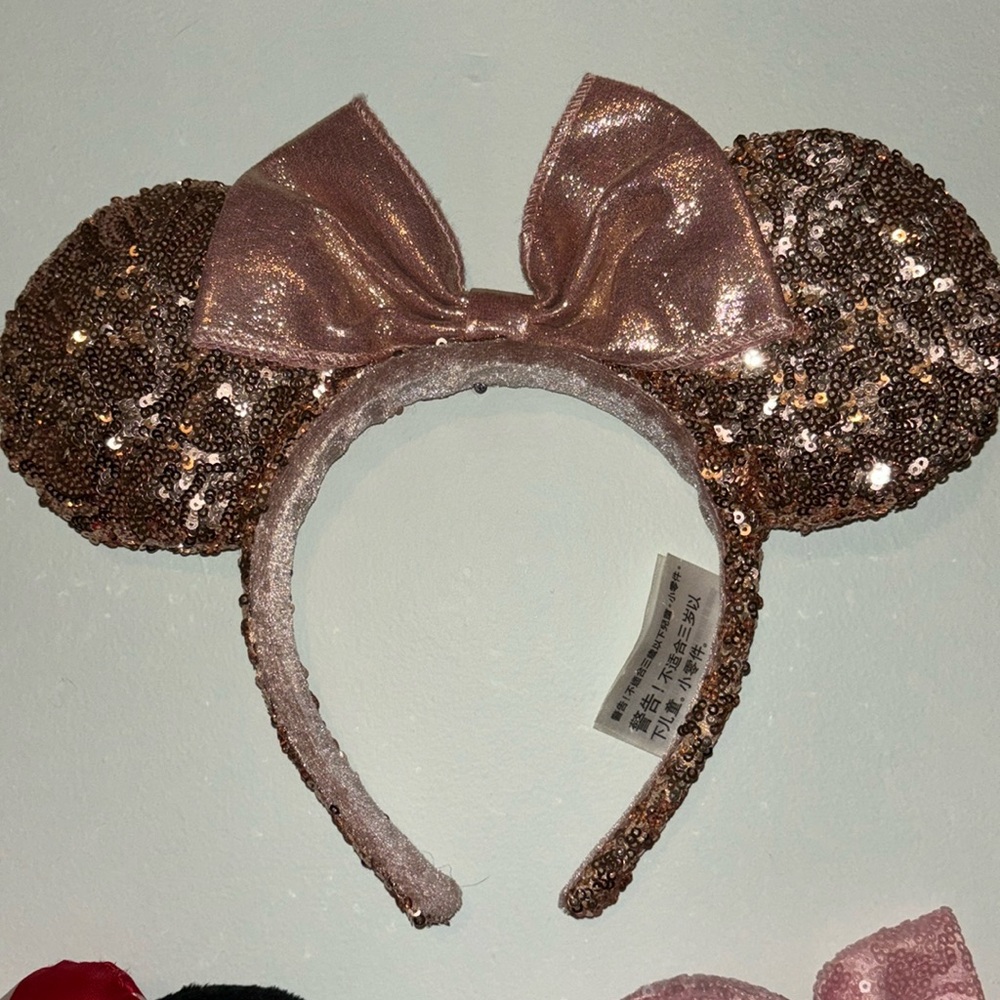 Disney Parks authentic rose gold sparkle Mickey Ears , Minnie ears, disney world
